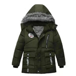Fashion Boys Thicken Letter Print Hooded Cotton Jacket - EX-STOCK CANADA