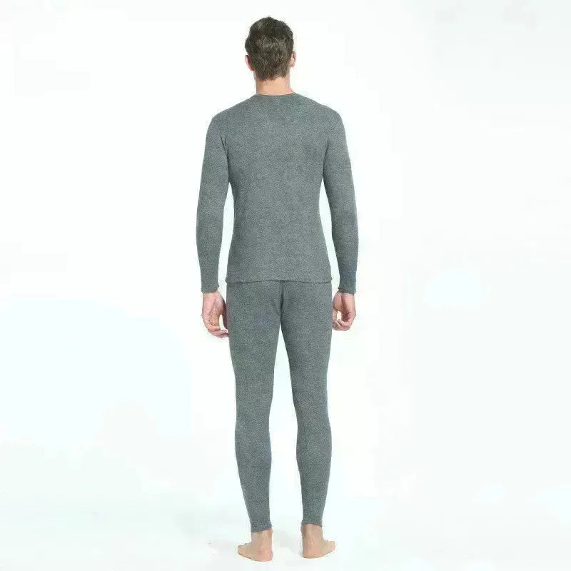 2pcs Cotton Thermal underwear Long John Loungewear Outfit set men