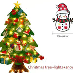 Children's DIY felt Christmas tree with lights