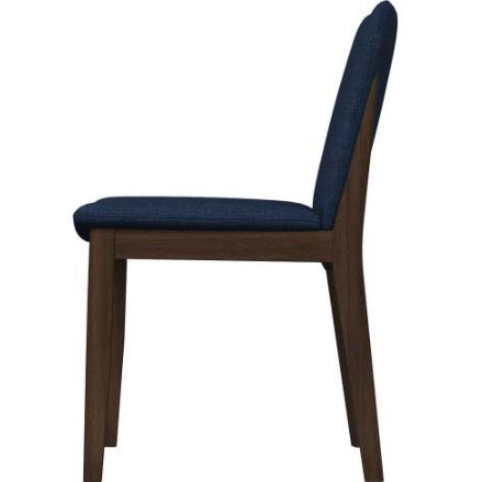 Laura Blue Linen Solid Wood Dining Chair  Set Of 2 Mid-Century Modern Style EX-STOCK