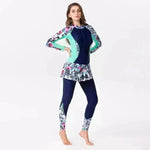 One-Piece Long Sleeve Long Skirt Swimsuit EX-STOCK