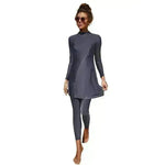 Pure Color Long-sleeved Trousers Fully Surrounded Conservative Beach Surfing Sunscreen ArabSwimsuit EX-STOCK