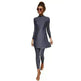 Pure Color Long-sleeved Trousers Fully Surrounded Conservative Beach Surfing Sunscreen ArabSwimsuit EX-STOCK