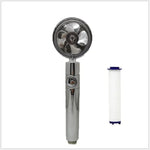 Propeller Driven Shower Head With Stop Button And Cotton Filter Turbocharged High Pressure Handheld Shower Nozzle - EX-STOCK CANADA
