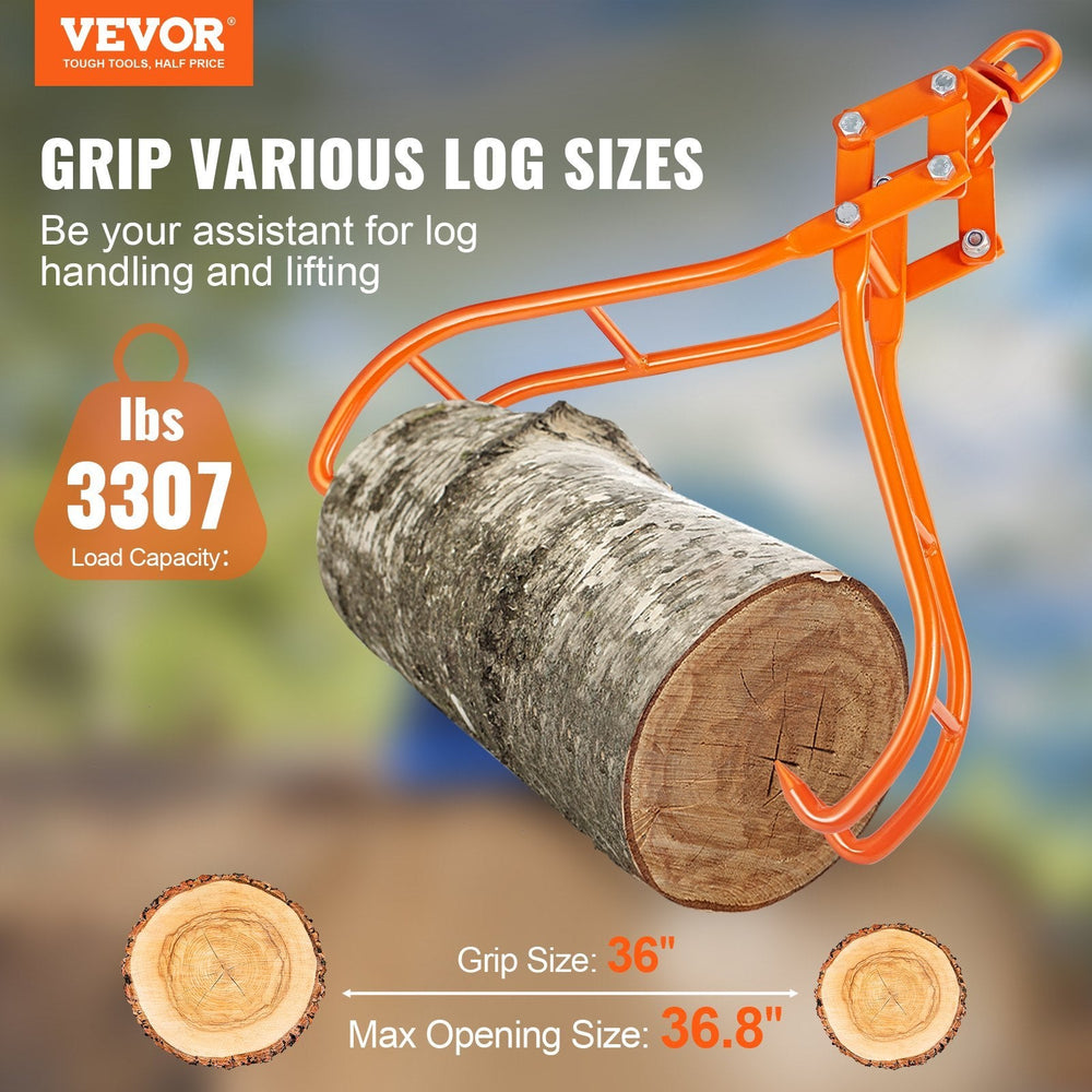 Timber Claw Hook, 36 Inch 4 Claw Log Grapple For Logging Tongs, Swivel Steel Log Lifting Tongs, Eagle Claws Design With 3307 Lbs 1500 Kg Loading Capacity For Tractors, ATVs, Trucks, Forklifts EX-STOCK
