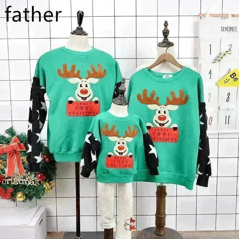 Family Christmas Deer Santa claus sweatshirt - EX-STOCK CANADA