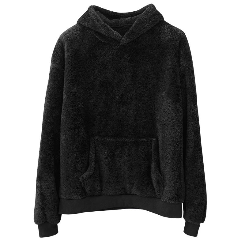 Double-sided Velvet Hooded Sweater Men's Plush Sweatshirt With Pockets EX-STOCK Canada 