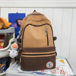 Retro Contrast Color Casual Backpack For Women EX-STOCK