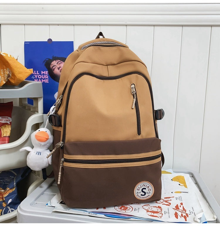 Retro Contrast Color Casual Backpack For Women EX-STOCK