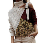 Winter women sweater leopard stitching sweater | EX-STOCK product gallery photo 5