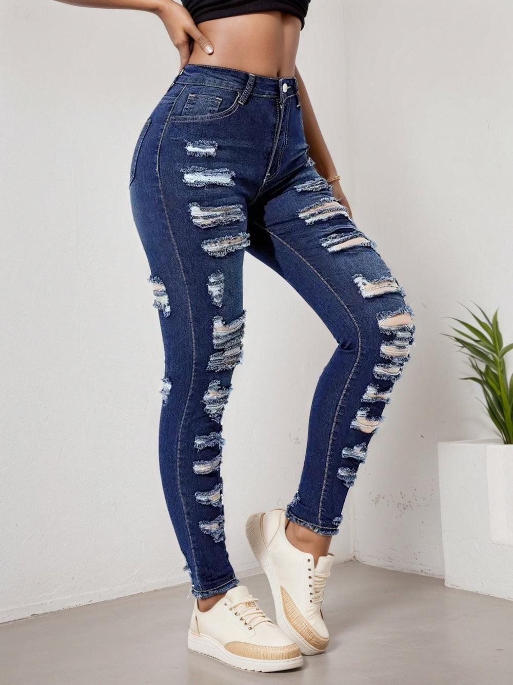 2025 Women's Ripped Tight Cropped Pants, New High Stretch Jeans, Fashionable And Versatile Street Style, Slim Fit Design, Women's Jeans And Clothing EX-STOCK Canada 