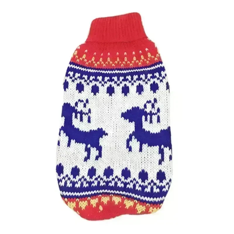 Christmas Maple Snowflake Turtleneck Knitted Sweater Pet Clothes - EX-STOCK CANADA