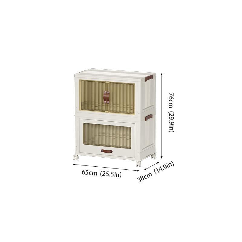 Baby Safety Transparent Opening Lid Indoor Home Decoration Storage Cabinet With Wheels EX-STOCK