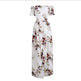 Elegant Ladies Summer Boho Vacation Resort Slit Maxi dress off shoulder Long floral Beach summer slit dress - EX-STOCK CANADA