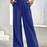 Women Middle-waisted Straight-leg Pants Loose Sports Pocket Casual Trousers - EX-STOCK CANADA