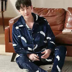 Flannel warm and thickened men's pajamas - EX-STOCK CANADA