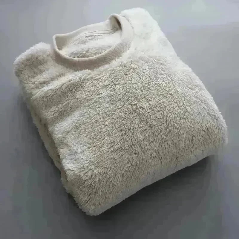 Autumn And Winter Plush Fuzzy Crewneck Pullover top for male - EX-STOCK CANADA