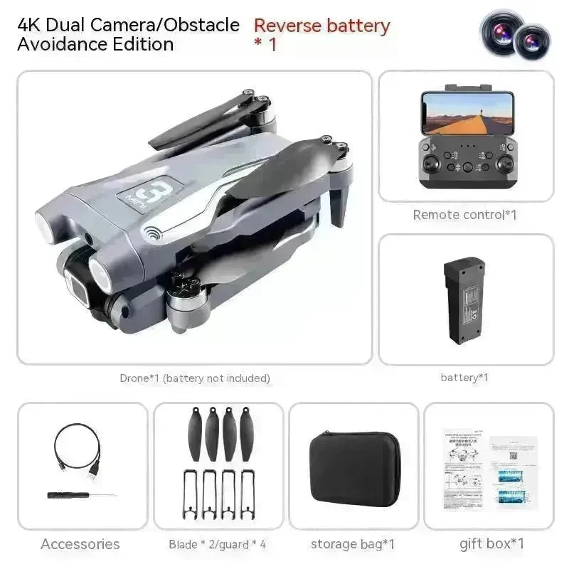 UAV Optical Flow Dual Camera Drone 480p Camera Obstacle Avoidance Aerial Photography Foldable Quadcopter EX-STOCK