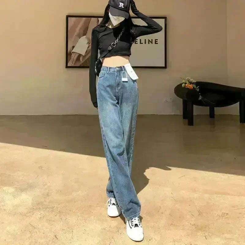 Plus Size Wide Legs Baggy Jeans Pant For Women Autumn And Winter - EX-STOCK CANADA