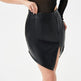 High Fashion Hot Girl Mid Waist Mini Split leather Skirt - EX-STOCK CANADA