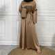 Middle East Dubai Hot Sale Lace Up Satin Muslim Dress - EX-STOCK Canada