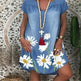 Casual Denim Fashion Floral jeans dress - EX-STOCK CANADA