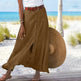 Women's summer Fashion Cotton Linen A-Line Hip Mid Waist Long maxi Skirt - EX-STOCK CANADA