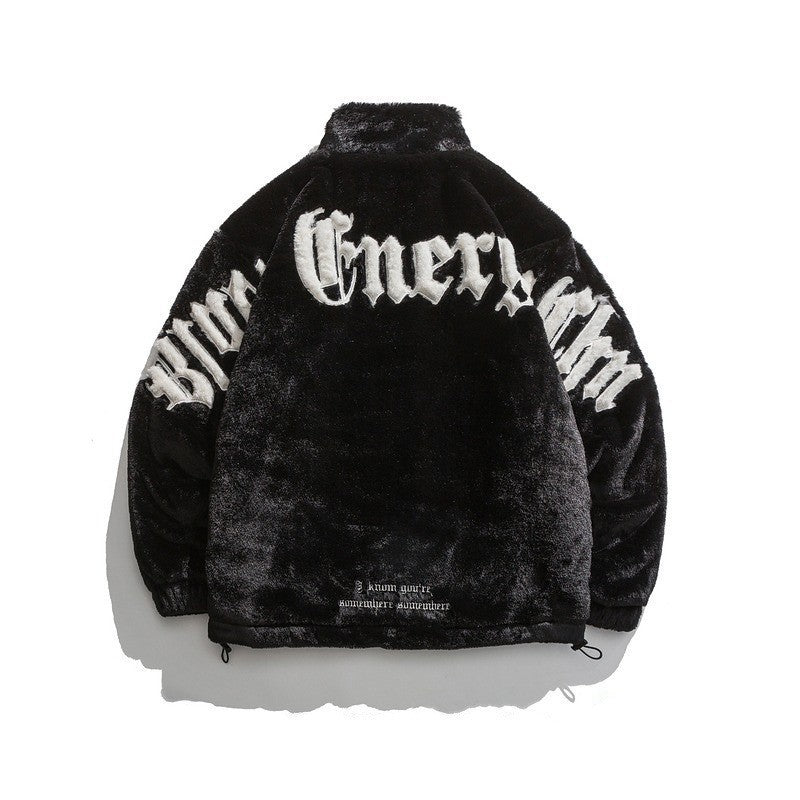 Winter Letters Embroidery Cotton-padded Coat Men | EX-STOCK product gallery photo 3
