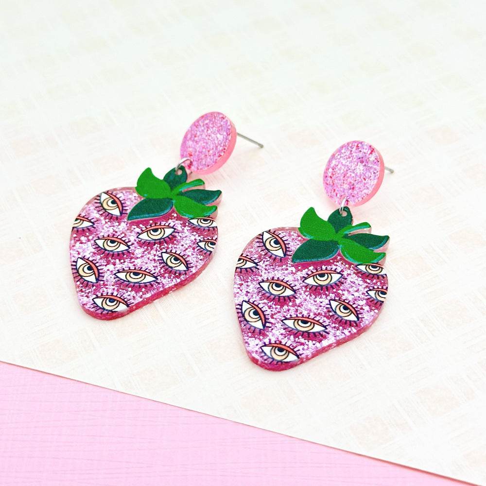 Halloween Day Ornament Colorful Ghost Eyes Funny Acrylic Earrings For Women EX-STOCK