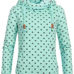 Mujeres impresas sudadera con capucha suelta