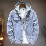Men's Jacket Detachable Hooded Denim Jacket Men Jeans