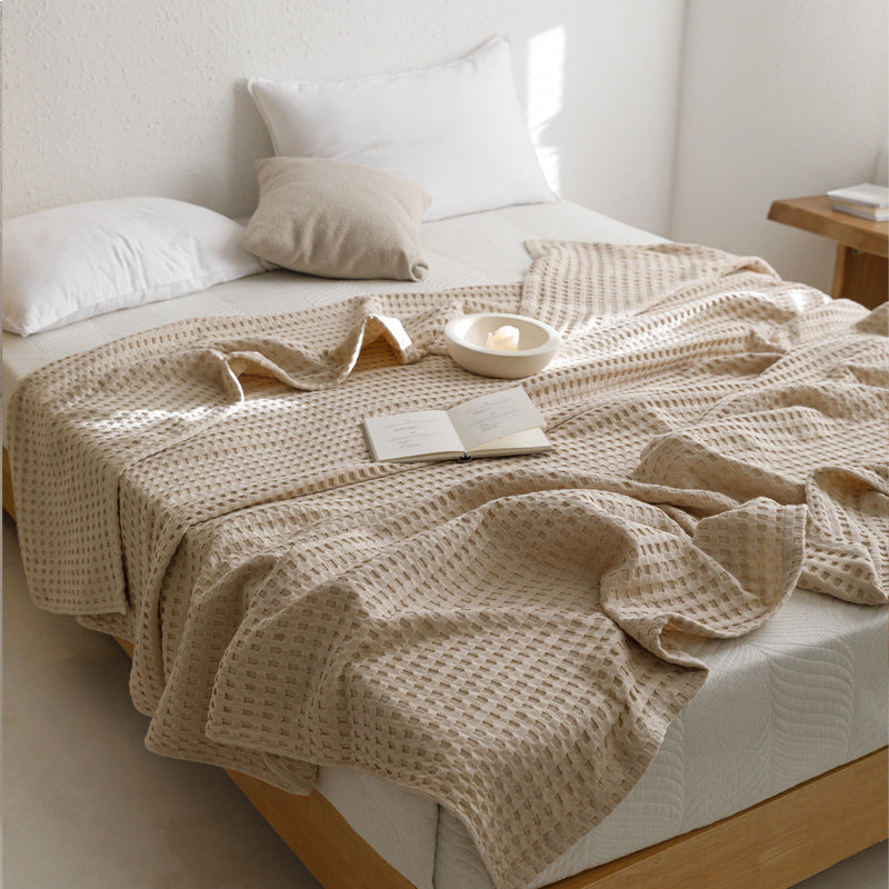 Waffle Cotton Yarn Air Conditioner Summer Cooling Duvet Solid Color Dormitory Comforter EX-STOCK Canada 