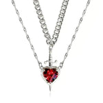 Red New Style Crystal Love Dagger Stylish Pendant Valentine Necklace gift - EX-STOCK CANADA