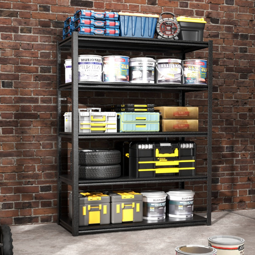 Tier Metal Shelves For Storage Garage Shelving 2000LBS Heavy Duty Storage Shelves Adjustable Garage Shelf Industrial Shelving Unit Storage Utility Rack,Black EX-STOCK