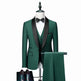 Green suit with black lapels on a mannequin against a white background