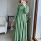 Muslim Round Neck Lantern Sleeve Robe Elegant And Comfortable Dress - EX-STOCK Canada