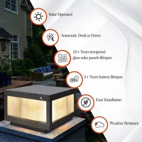 Solar Wall Light With Dimmable LEDs Landscape Pathway Light - EX-STOCK CANADA