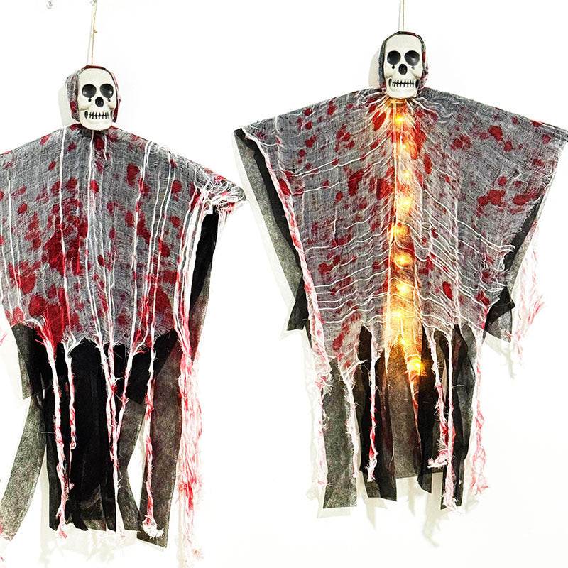 Halloween Decoration Blood-dyed Luminous Skull Hanging Ghost Outdoor Ornaments EX-STOCK