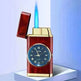 New Lighter With Electric Watch Rocker Arm Automatic Ignition Straight Blue Flame Lighter Creative Real Dial Inflatable Windproof Cigar Lighter Men's Watch Gift - EX-STOCK CANADA