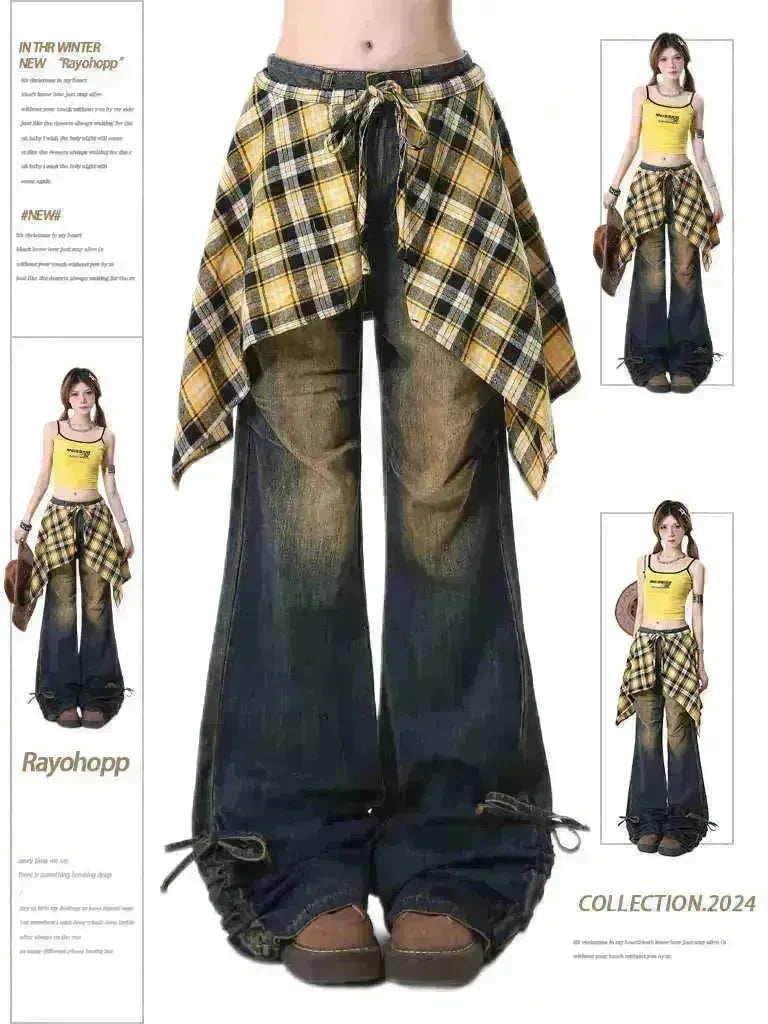 Jeans Women's Skirt Swing Outside Casual Bootcut Pants - EX-STOCK CANADA