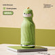 Green dinosaur-shaped water bottle with 'Chicu Tom' branding on a beige and green background.