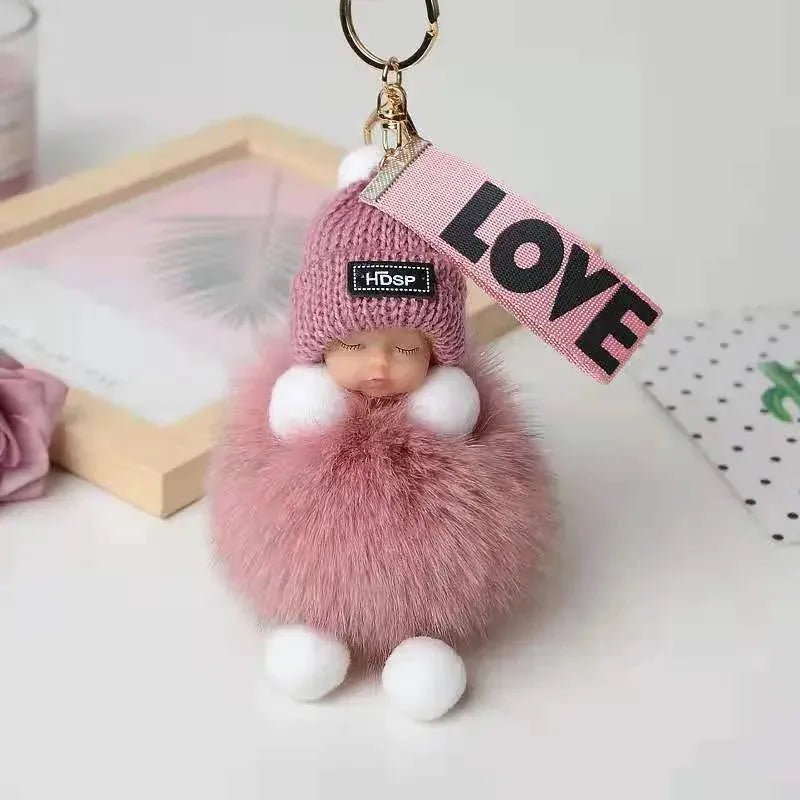 Cute Sleeping Doll Plush Doll Keychain Pendant Backpack Handbag Wallet Accessories - EX-STOCK CANADA