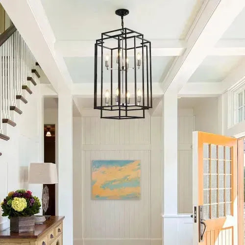 8 Lantern Tiered Chandeliers, Industrial Farmhouse Chandeliers - EX-STOCK CANADA