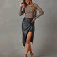 Women's Split Mid-length Hot Girl Hip Leather Wrap Skirt - EX-STOCK CANADA