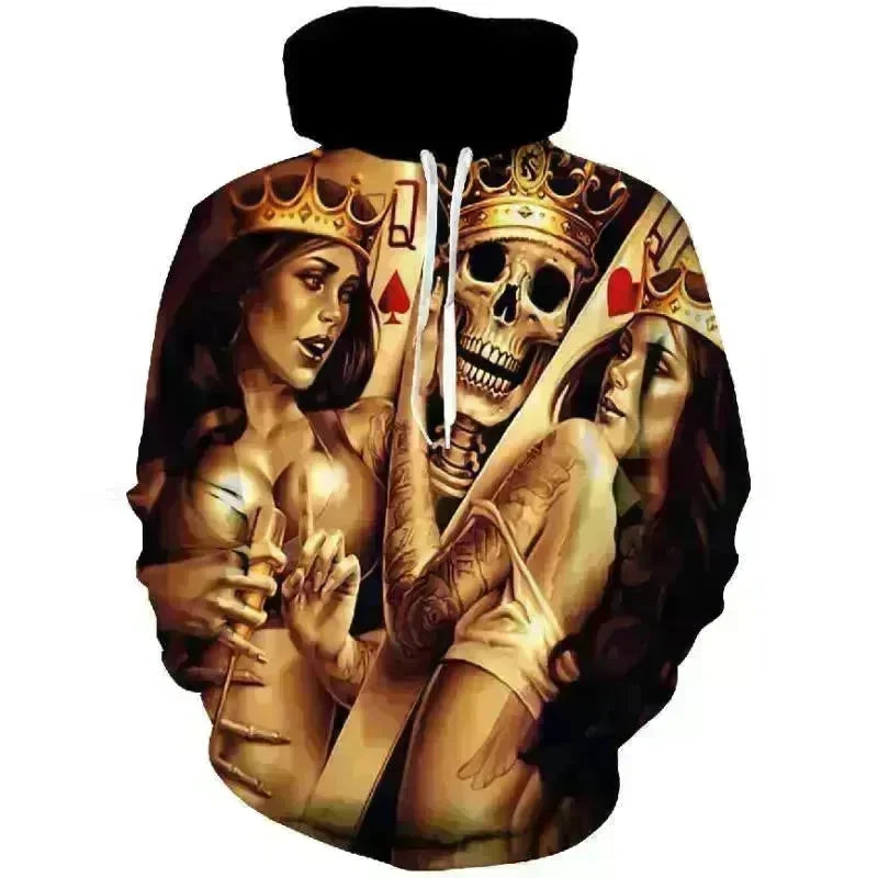Casual Street fashion Gothic Printed Hoodie Pullover Sweatshirt For Men - EX-STOCK CANADA