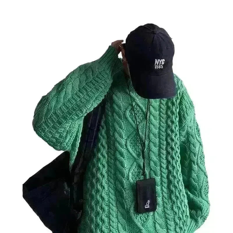Teenager's Oversized Knitted Pullover sweater for men Street Hip Pop style - EX-STOCK CANADA
