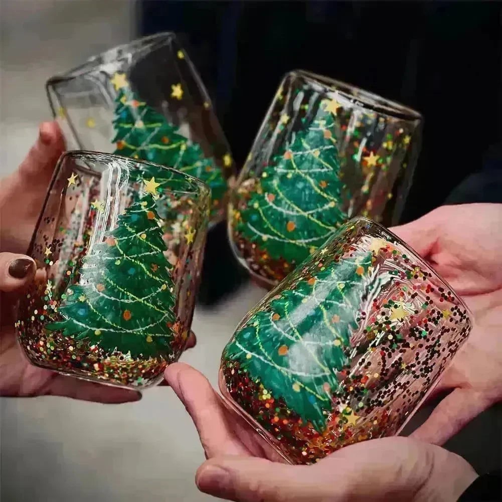 Christmas Tree Cups Heat Resistant Double Layer Household Cartoon Tumbler  Gift Idea - EX-STOCK CANADA