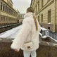 Classy Fashionable Winter Plain Huge Faux Fur Coat for Ladies - EX-STOCK CANADA