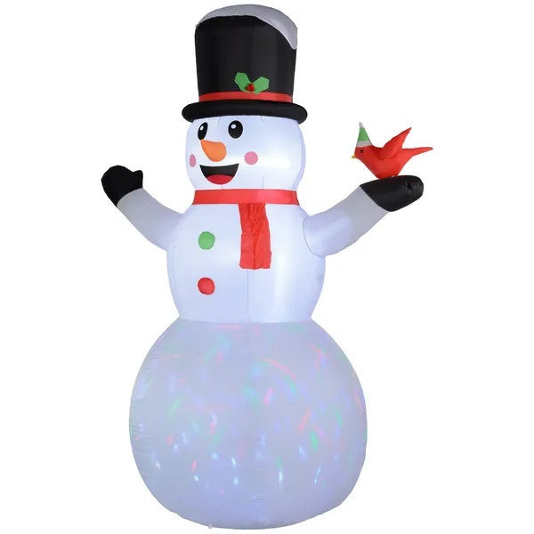 12FT Christmas Inflatable Decorations, Xmas Blow Up Snowman With Rotating Colorful LED Light For Indoor, Outdoor EX-STOCK Canada 