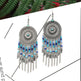 Beaded fringed hollow earrings - EX-STOCK CANADA